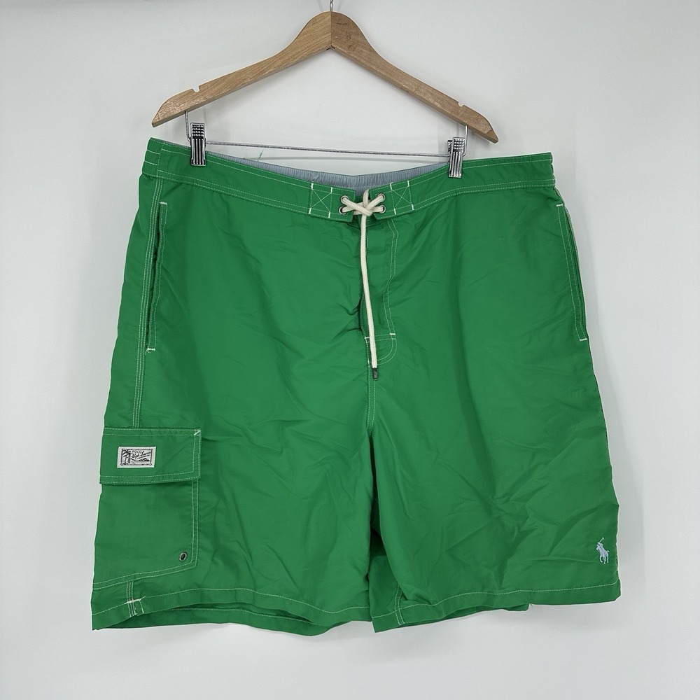 green Polo Ralph Lauren Kailua Swim Trunks Men's Drawstring Cargo Size 2X Big